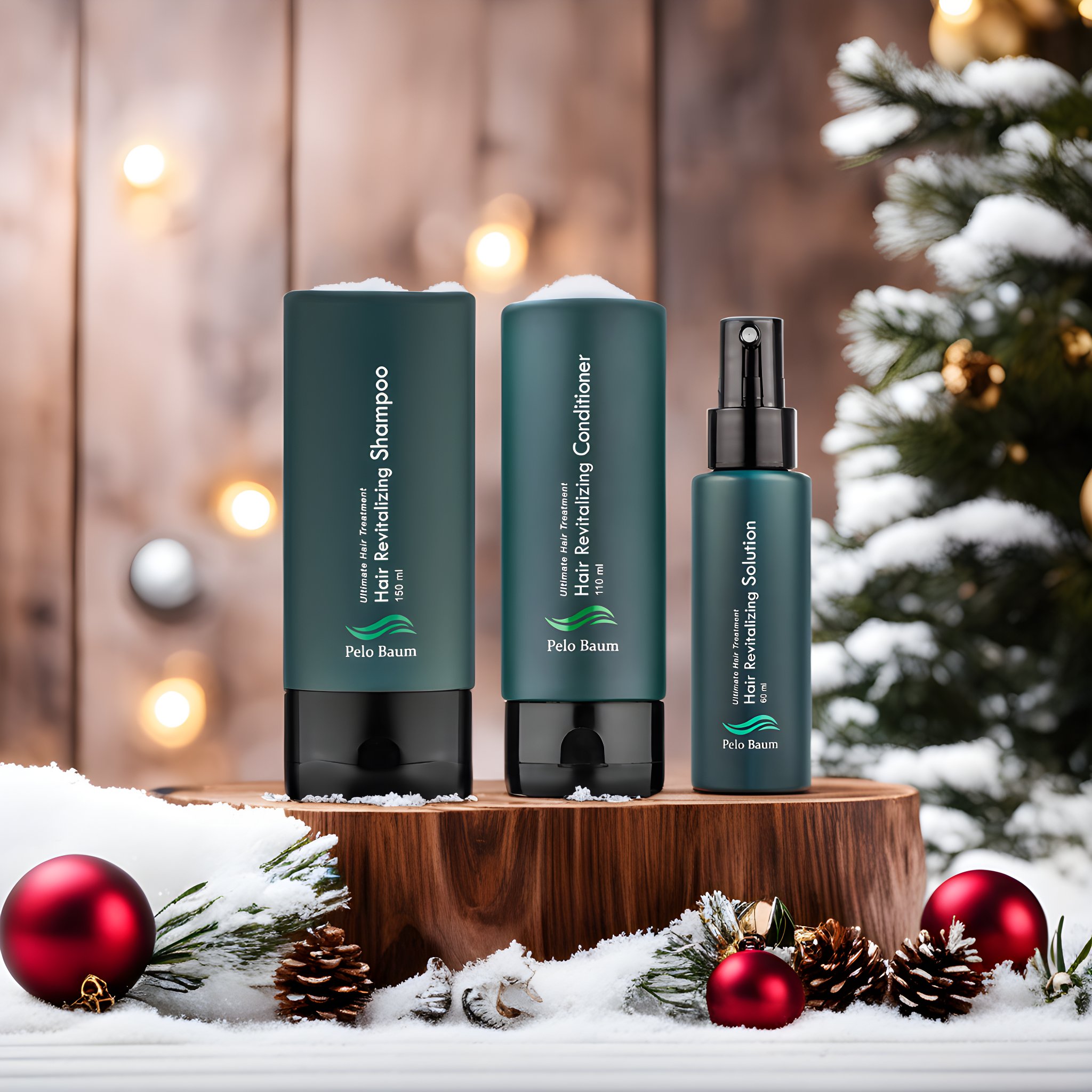 Vianočný balíček proti vypadávaniu vlasov: Pelo Baum sérum + šampón + kondicionér